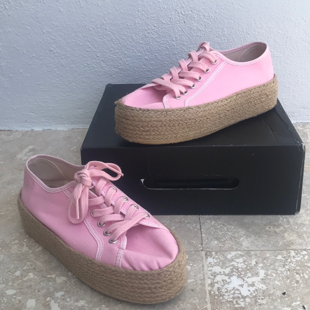 Bubblegum Pink Espadrille Shoes
